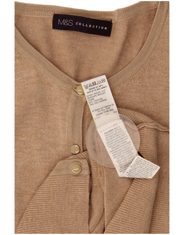 Marks & Spencer - Cárdigan para mujer, talla 40, viscosa beige mediana