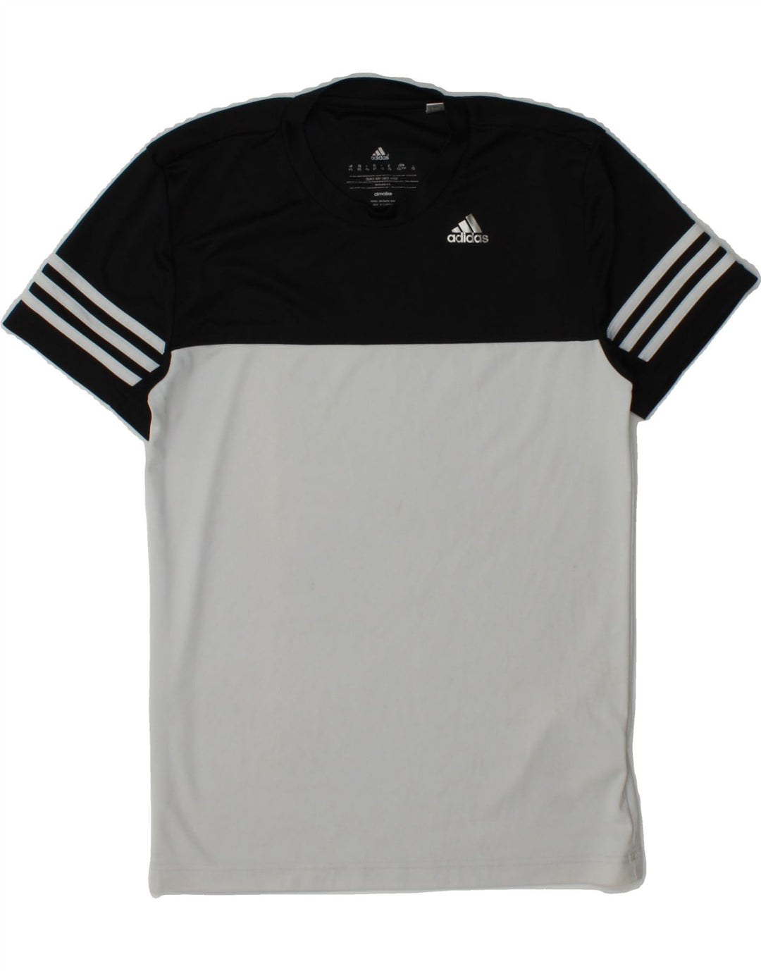 ADIDAS Mens Climalite T-Shirt Top XS Black Colourblock Polyester Vintage Adidas and Second-Hand Adidas from Messina Hembry 