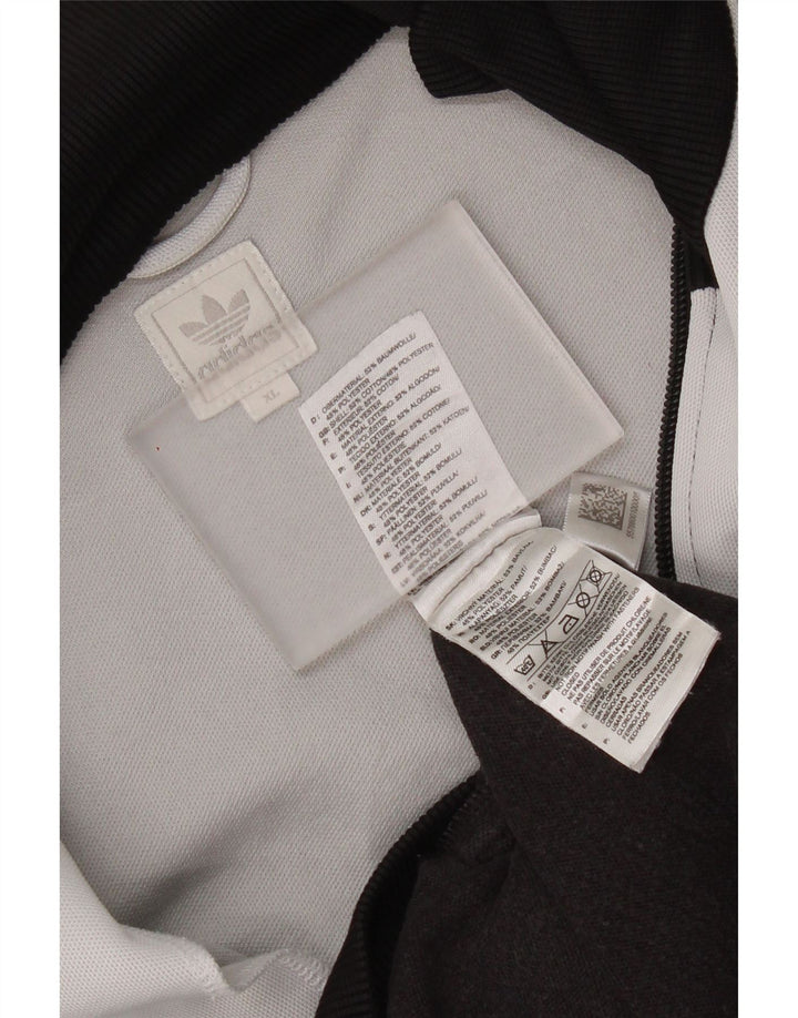 Adidas Hombre Gráfico Chándal Top Chaqueta XL Negro Colorblock Algodón