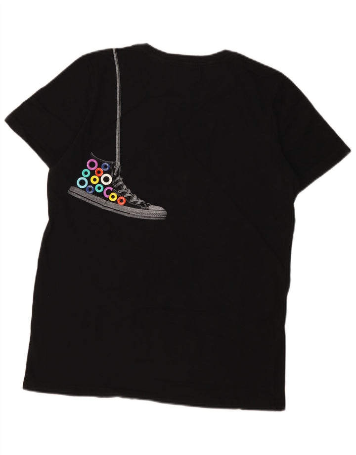 Converse - Camiseta gráfica para hombre, parte superior mediana de algodón negro