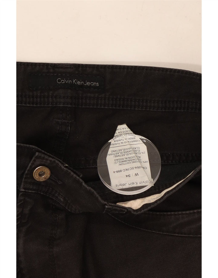 CALVIN KLEIN Vaqueros rectos para hombre W34 L33 Algodón negro