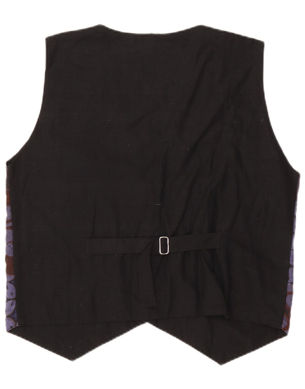 Vintage hombres chaleco medio púrpura patchwork algodón