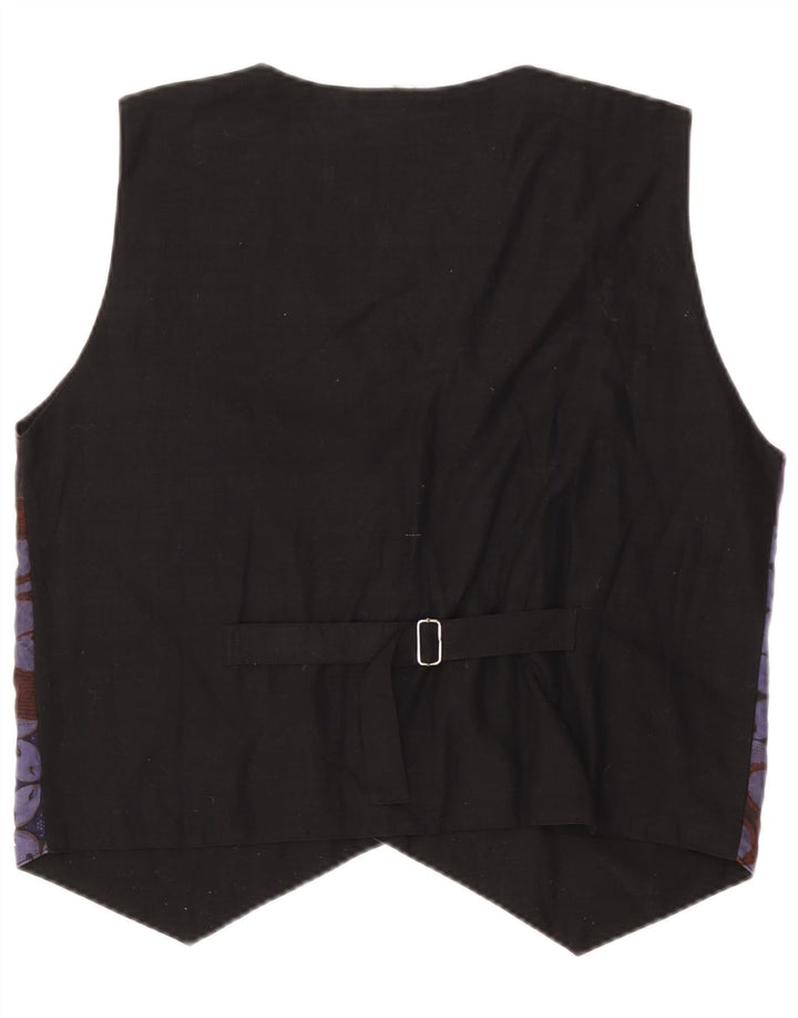 Vintage hombres chaleco medio púrpura patchwork algodón