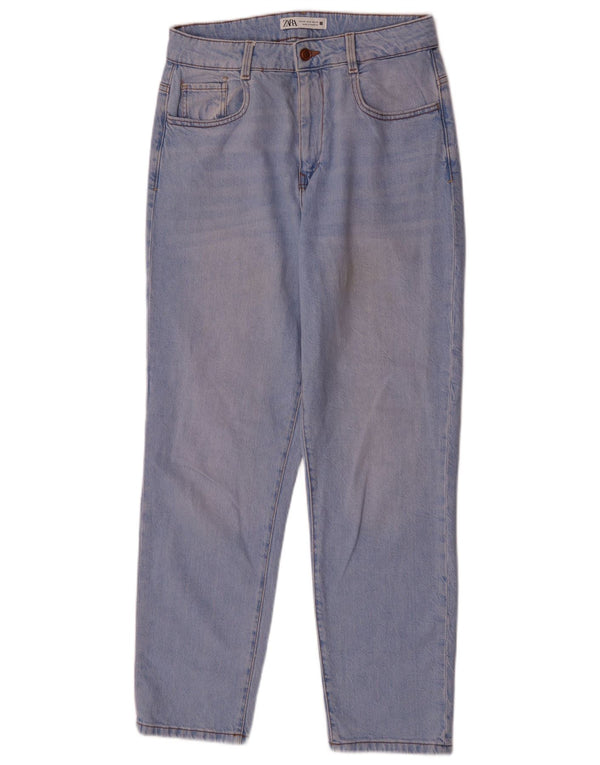 Zara Vaqueros Cónicos De Cintura Alta Para Mujer EU 40 Medium W30 L29 Algodón Azul