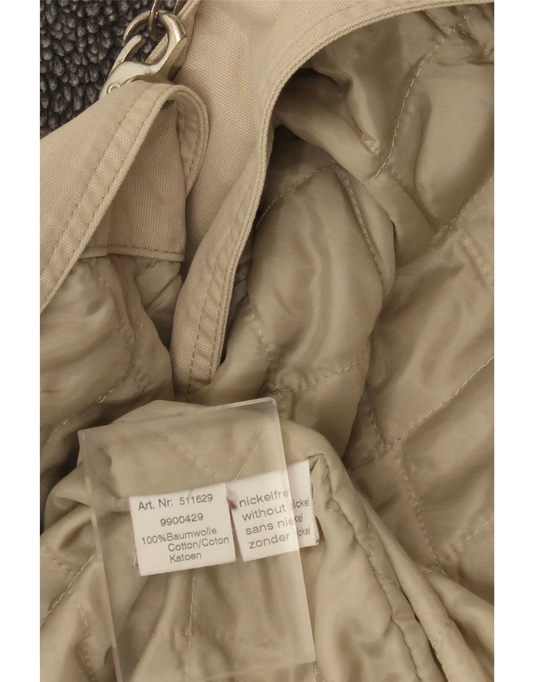 Vintage hombres Duffle chaqueta Reino Unido 46 3XL algodón beige