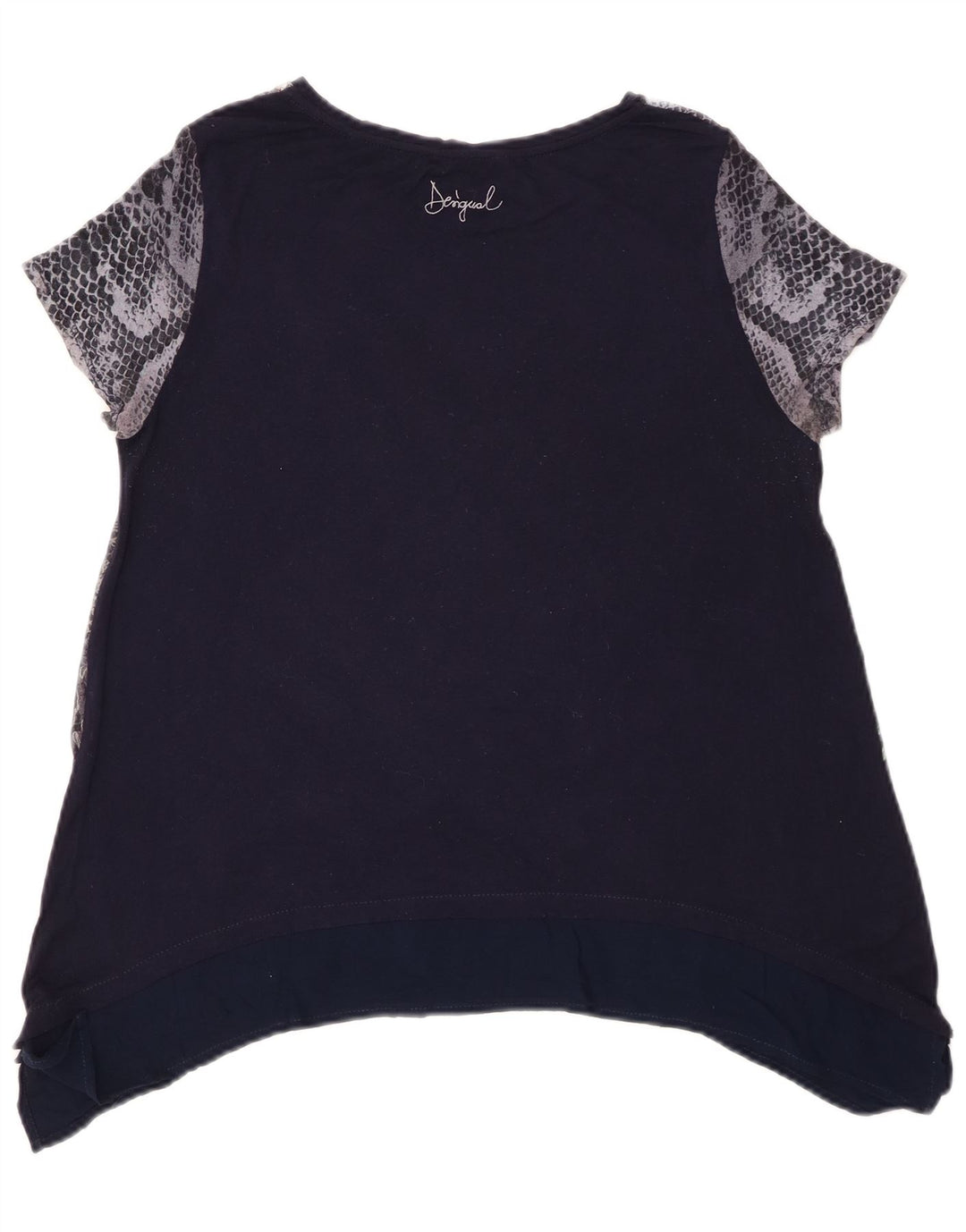 Desigual Top tipo túnica con gráfico para mujer UK 40 Medio Azul marino Floral