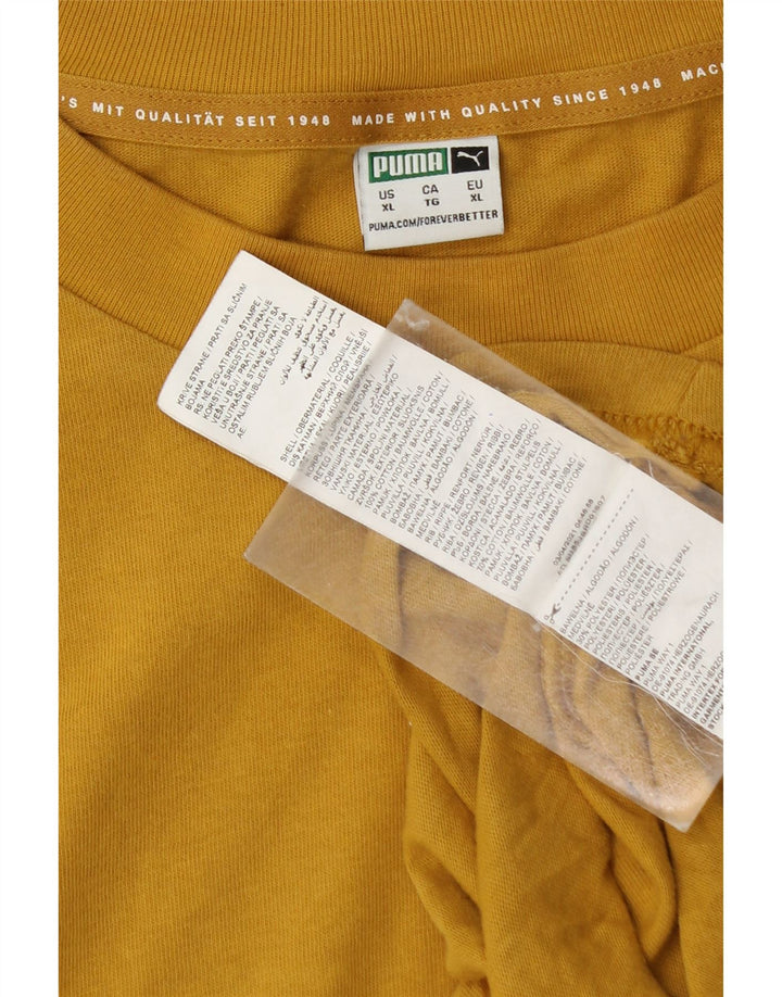 PUMA Camiseta holgada para hombre Top XL Algodón amarillo