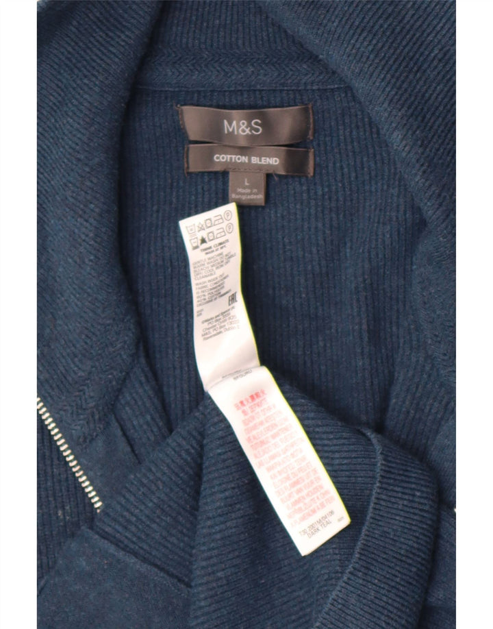 Marks & Spencer Suéter tipo cárdigan para hombre Grande Poliéster azul marino