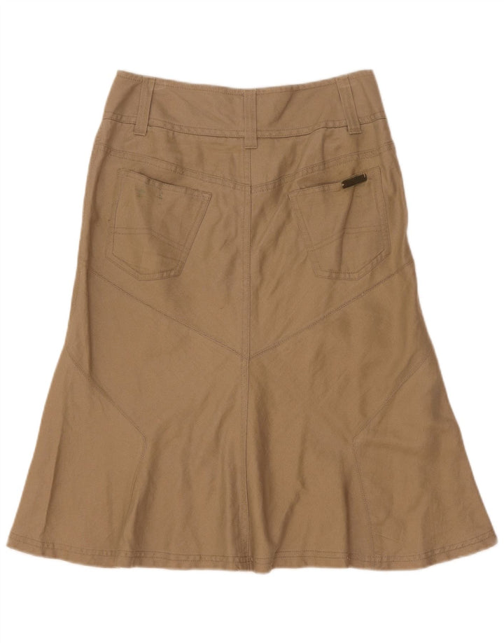 Marlboro Classics Falda Acampanada para Mujer EU 38 Mediano W26 Lino Caqui