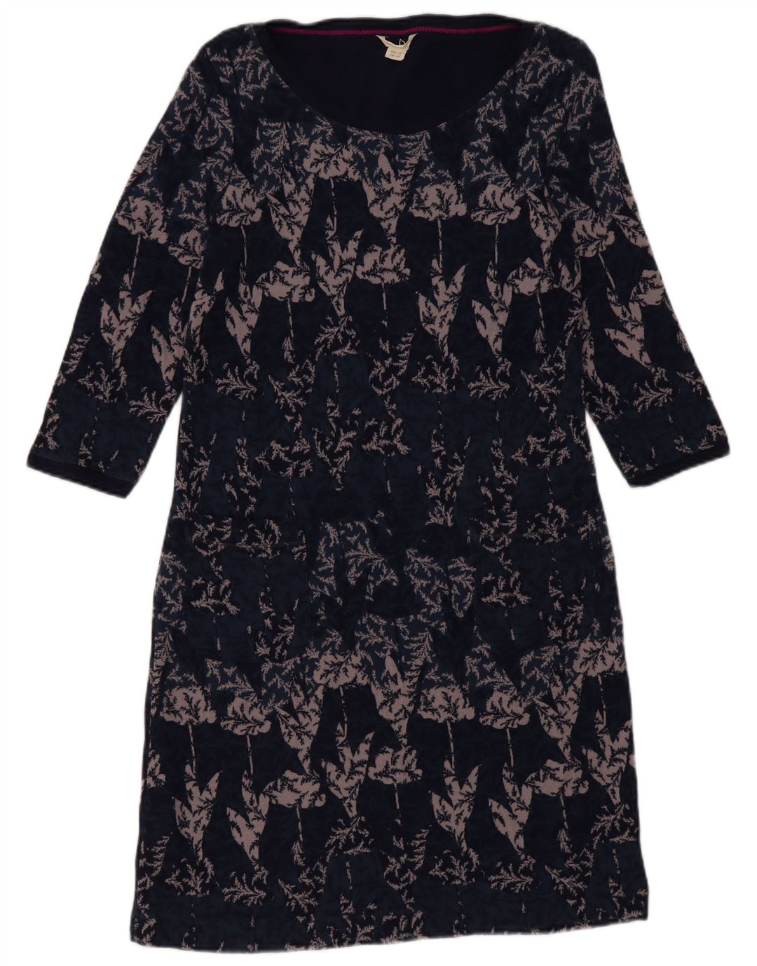 White Stuff Vestido básico de manga 3/4 para mujer UK 44 Medio azul marino floral