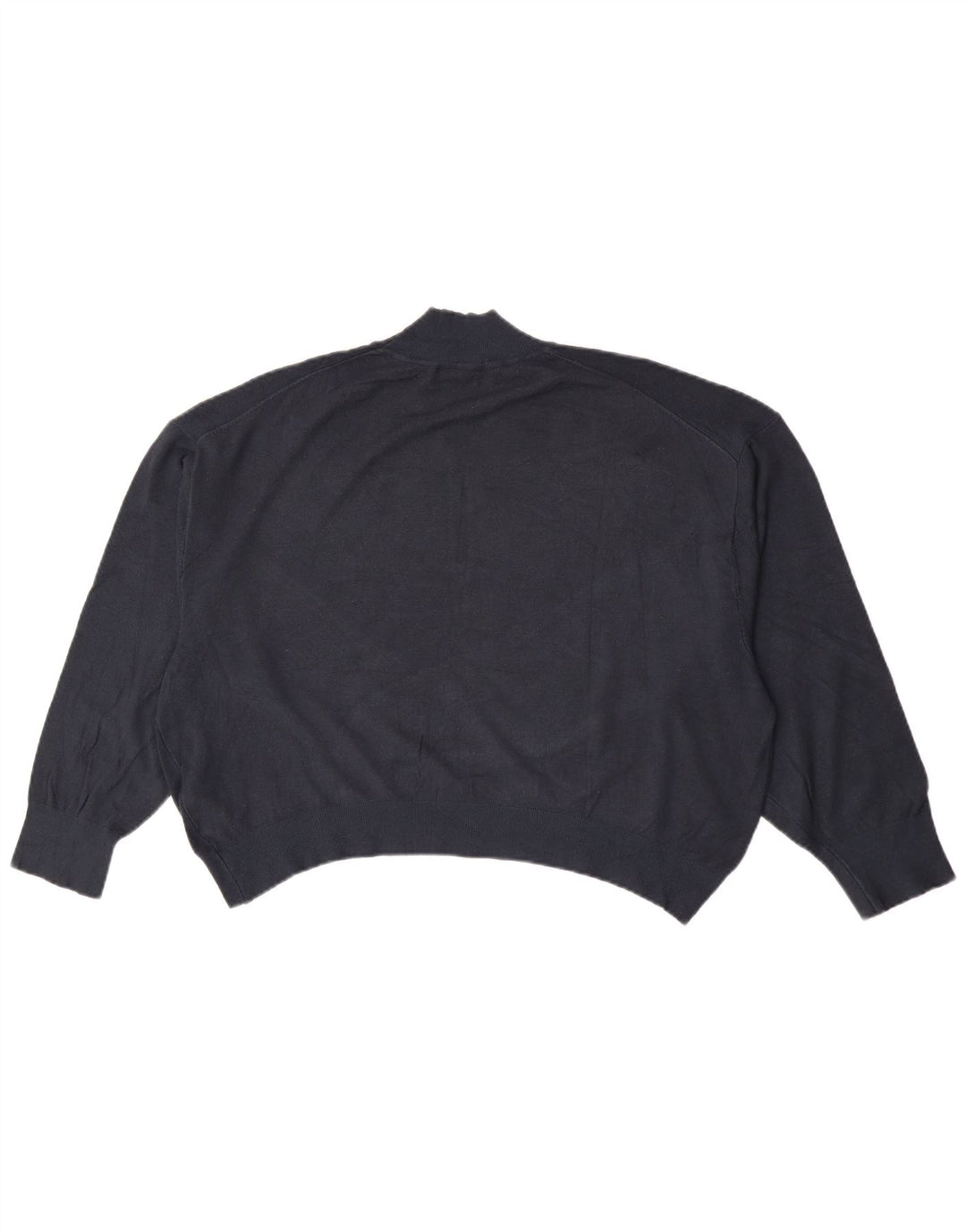 Zara Jersey extragrande con cuello de tortuga para mujer, talla 40, talla grande, azul marino