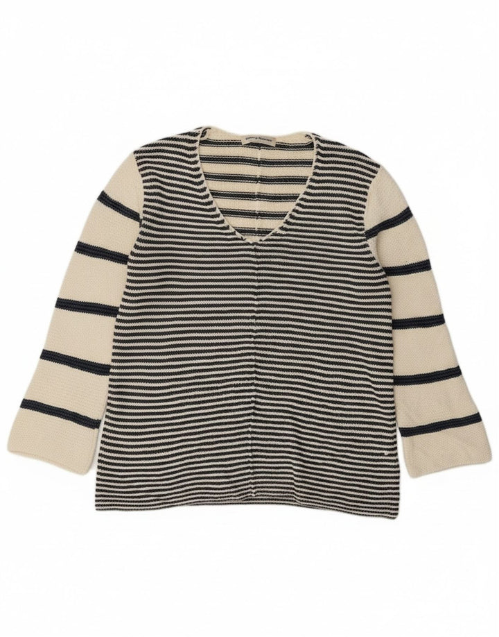 Tommy Bahama Suéter con cuello en V para mujer UK 14 Medium Off White Nautical