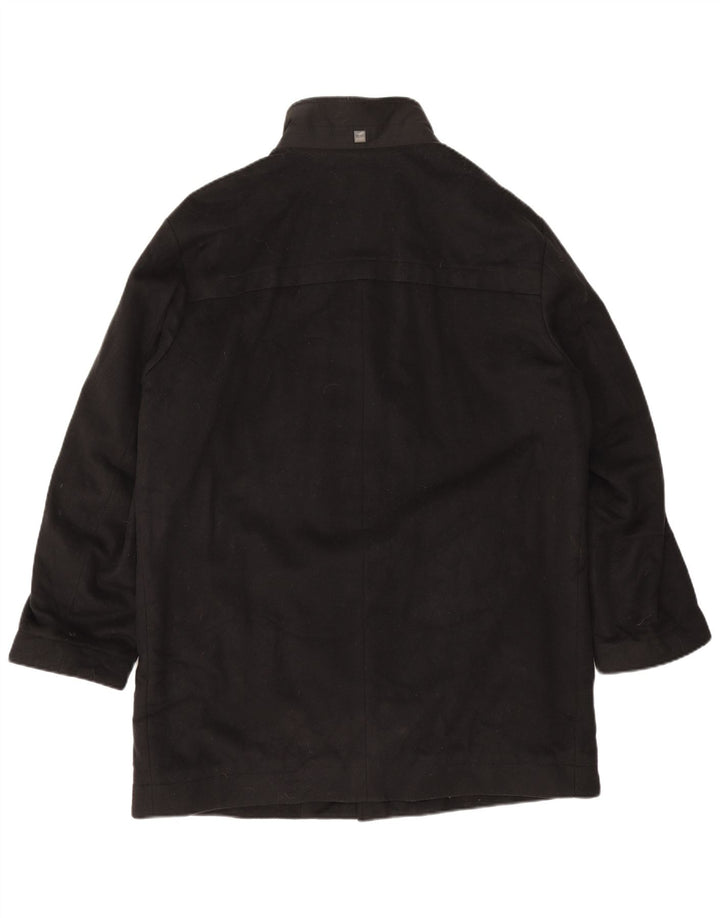 Abrigo Hugo Boss para hombre Reino Unido 40 Grande Lana virgen negra
