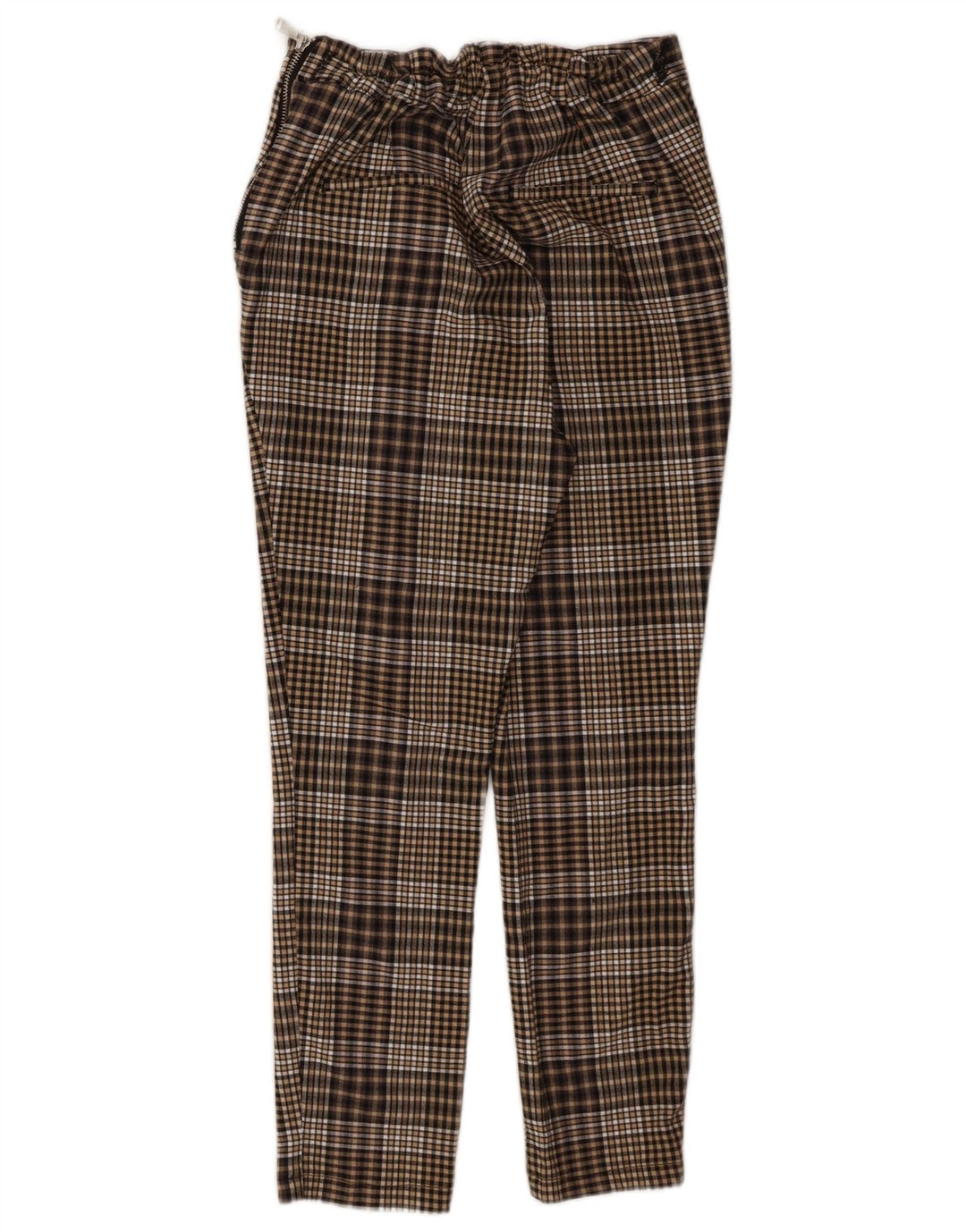 Zara Mujer Pantalones Cortos Grande W30 L24 Cuadros Marrón