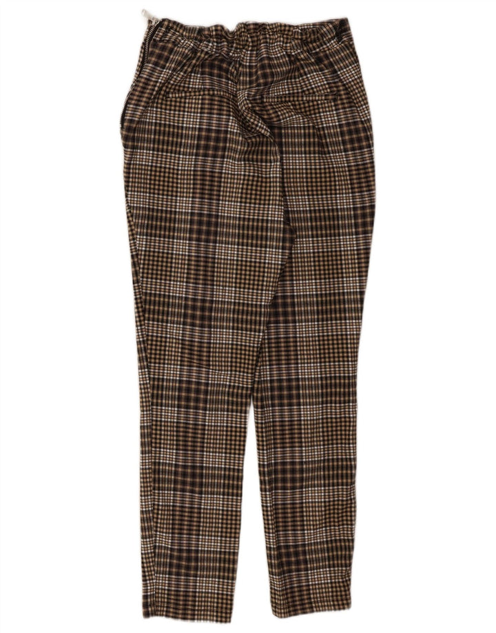 Zara Mujer Pantalones Cortos Grande W30 L24 Cuadros Marrón