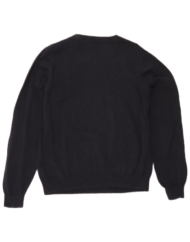 Marks & Spencer Jersey de cuello redondo azul Harbor para hombre Azul marino mediano