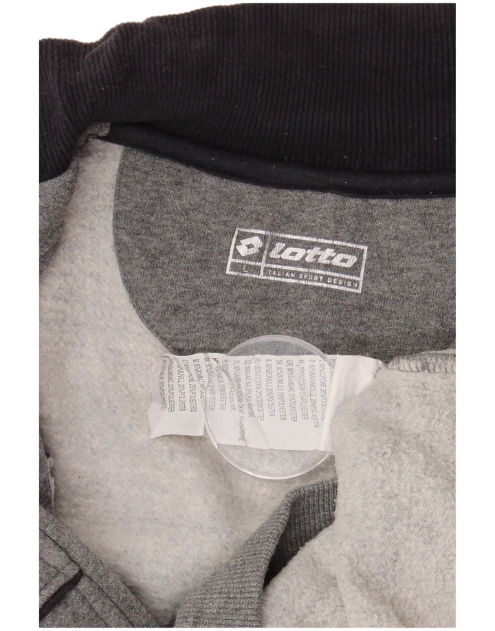 Lotto Hombre Chaqueta De Chándal Superior De Algodón Gris Color Block Grande