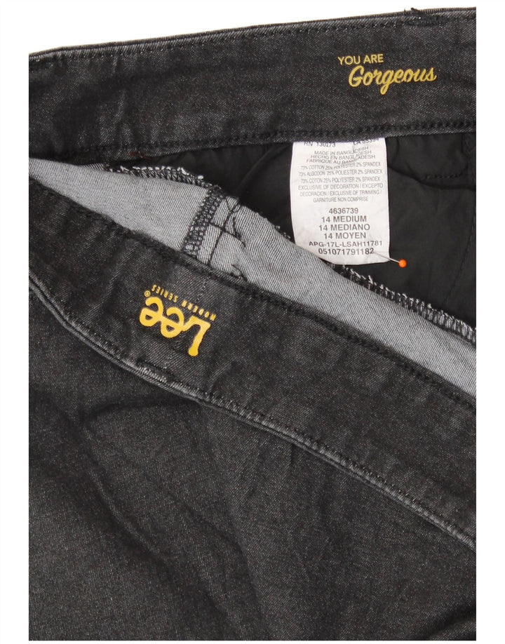 LEE Pantalones casuales rectos de la serie moderna para mujer US 14 XL W36 L31 Negro