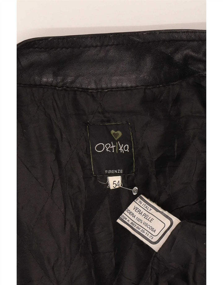 Vintage hombres cuero Racer chaqueta IT 54 2XL negro
