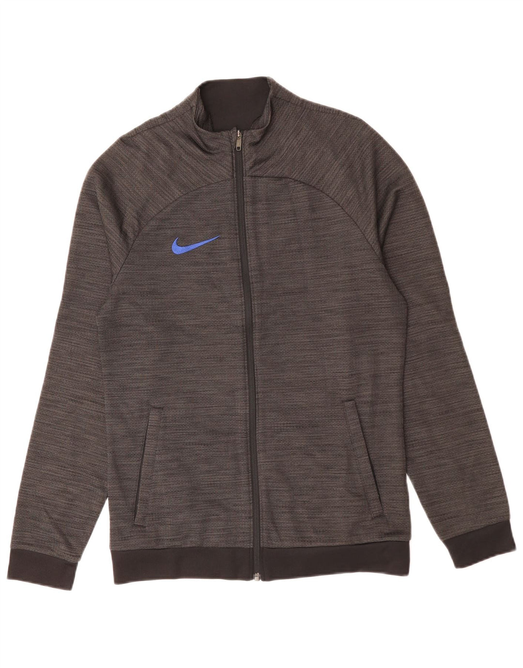 NIKE Mens Dri Fit Chándal Top Chaqueta Pequeña Gris Moteado Poliéster