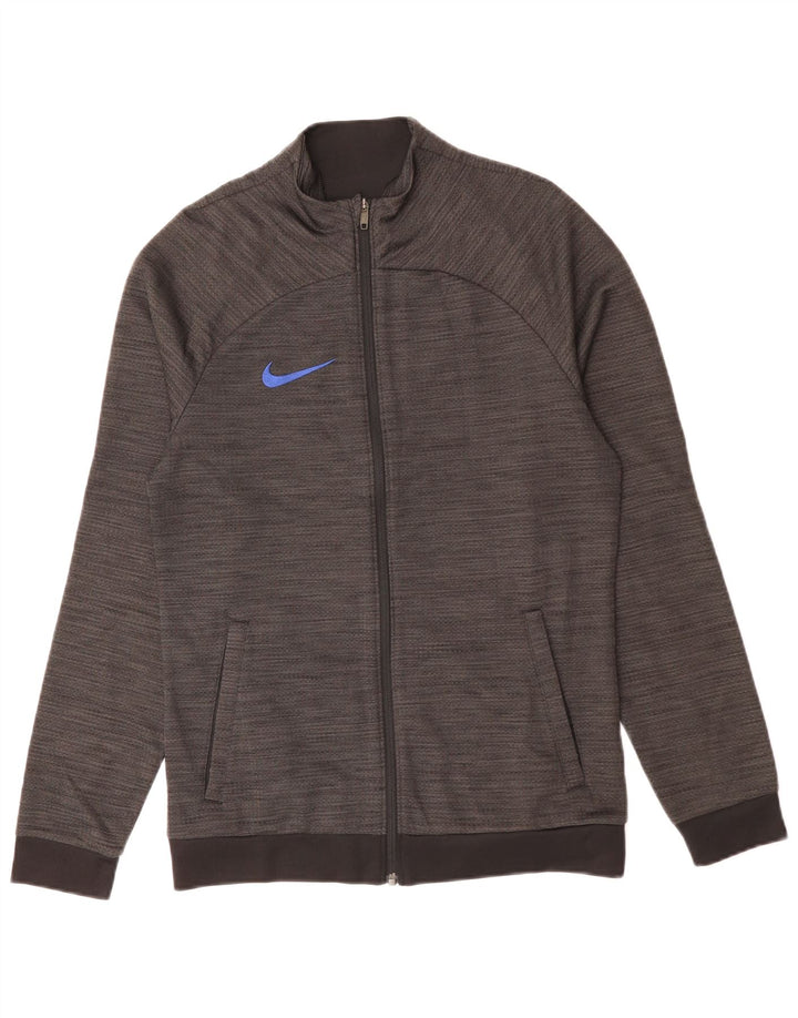 NIKE Mens Dri Fit Chándal Top Chaqueta Pequeña Gris Moteado Poliéster