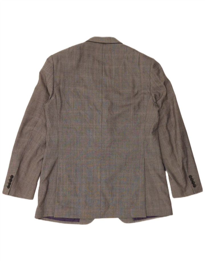 Marks & Spencer Chaqueta tipo blazer de 2 botones para hombre Reino Unido 42 Lana a cuadros gris grande