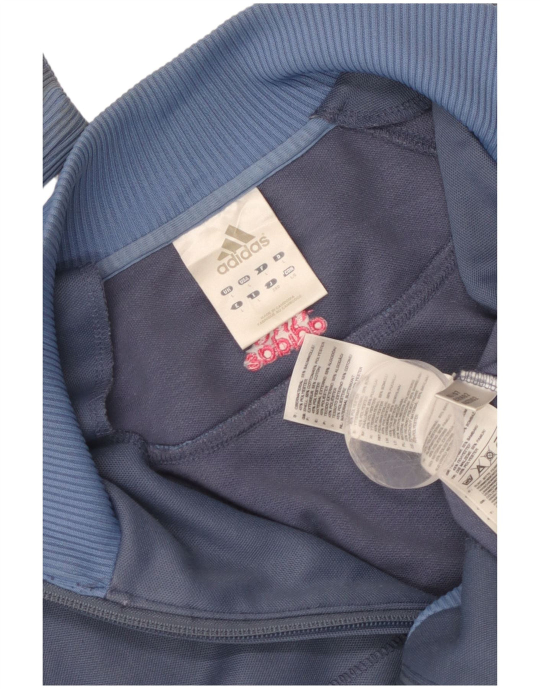 Adidas Mens Chándal Top Chaqueta Grande Azul Marino Rayas Algodón