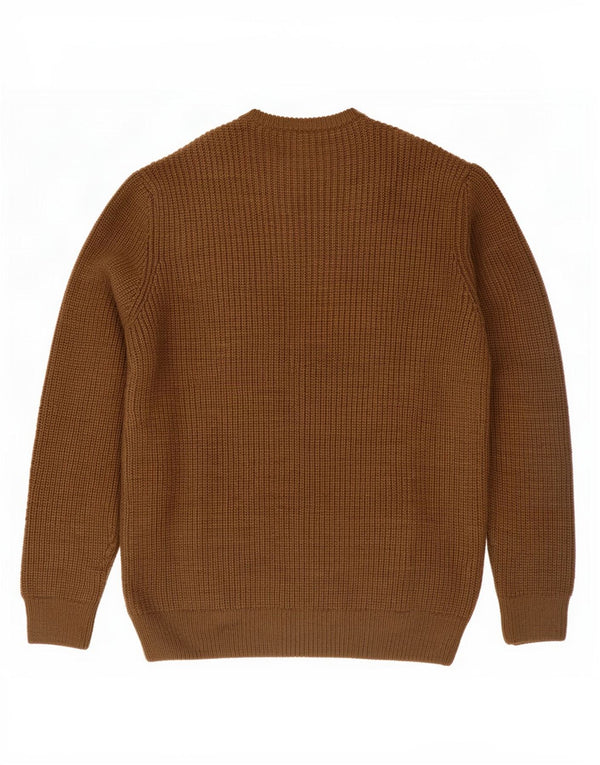 Zara Hombre Jersey De Cuello Redondo Jersey XL Marrón Colorblock Acrílico