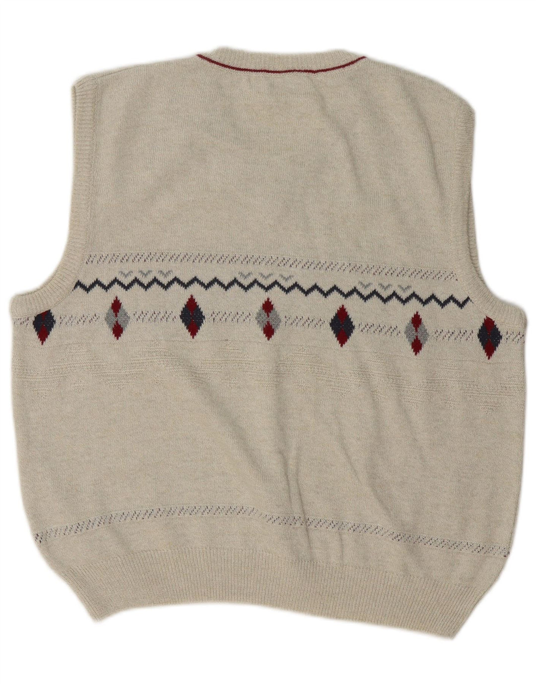 Canda - Camiseta sin mangas para hombre, talla grande, color beige, algodón Argyle/Diamond