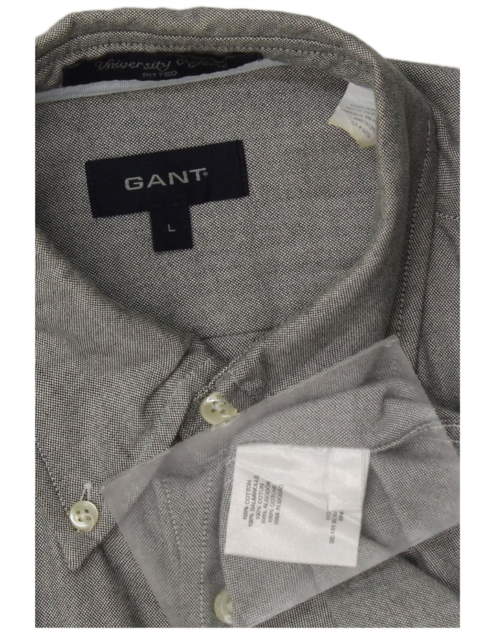 Gant Camisa entallada para niños 15-16 años Grande Algodón moteado gris