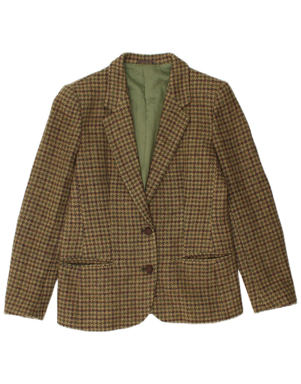 Tris Chaqueta tipo blazer de 2 botones para mujer UK 12 Medium Khaki Houndstooth