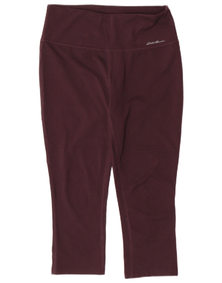 Eddie Bauer Leggings capri para mujer UK 12 Poliéster burdeos medio