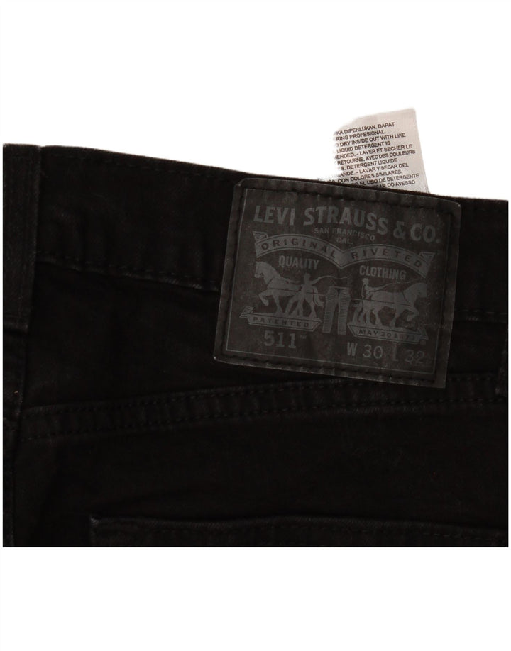 Levi's Hombre 511 Slim Jeans W30 L32 Algodón Negro