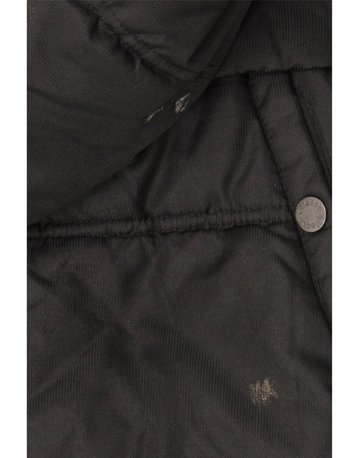 Ellesse Chaqueta acolchada con capucha para hombre UK 38 Medium Negro Poliéster