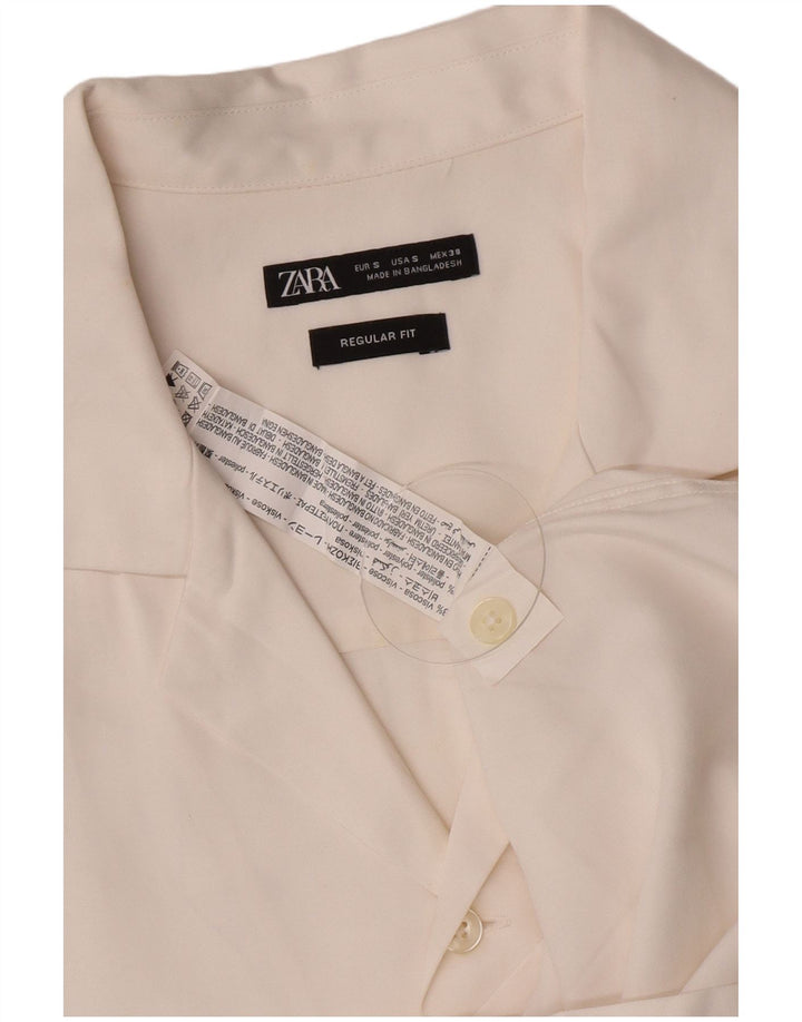 Zara Hombre Camisa Manga Corta Small Viscosa Blanca