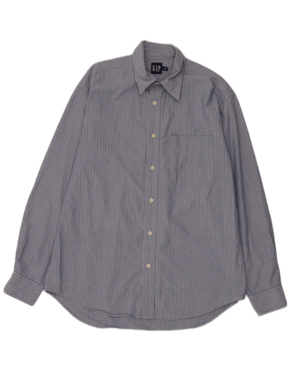 Camisa holgada de algodón con rayas diplomáticas en azul pequeño de Gap para hombre