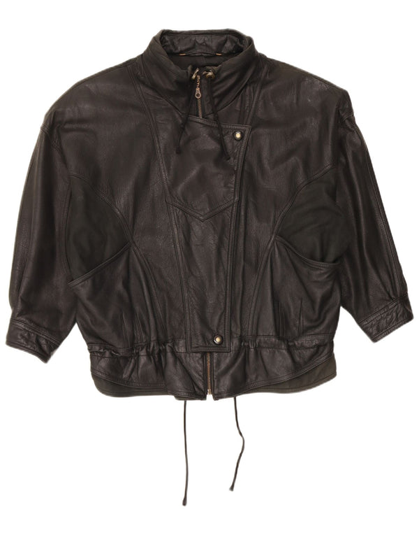Nueva chaqueta de cuero extragrande para mujer Fast IT 44 Medium Black