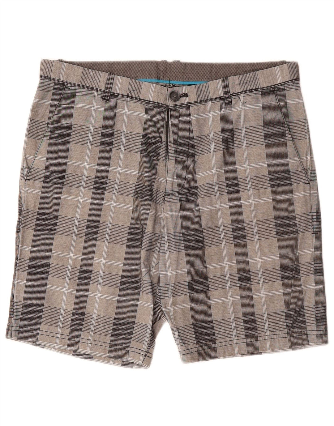 Pantalones cortos chinos Calvin Klein para hombre W32 Algodón a cuadros gris medio