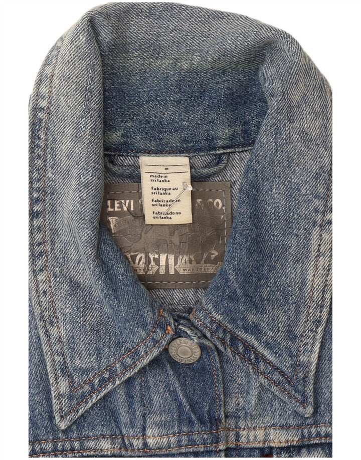 Levi's Chaleco vaquero corto para mujer Reino Unido 12 Algodón azul medio