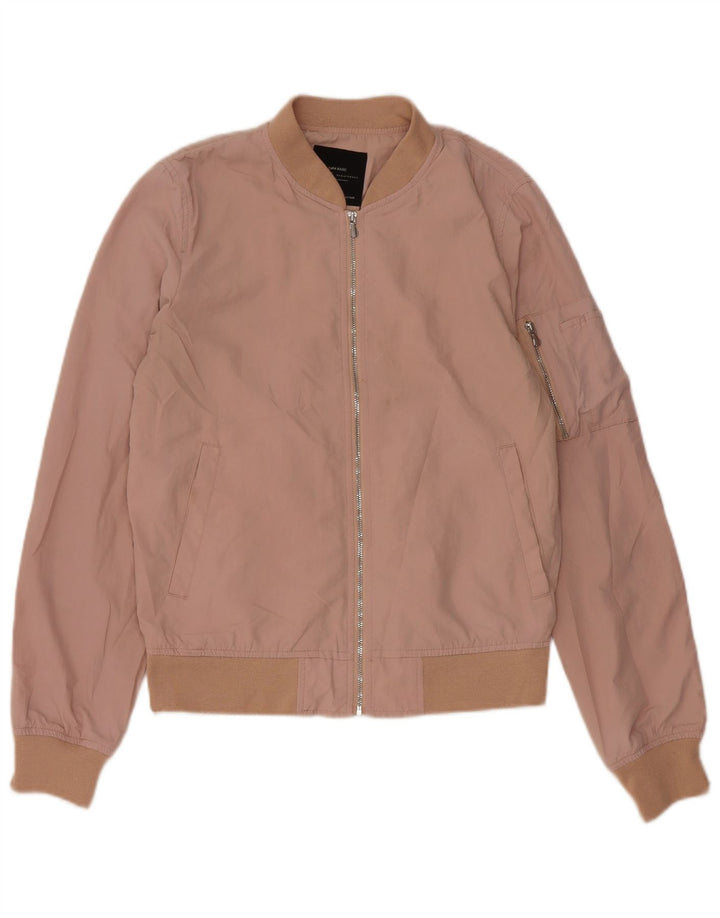 Zara Mujer Chaqueta Bomber Extragrande UK 6 XS Poliéster Rosa