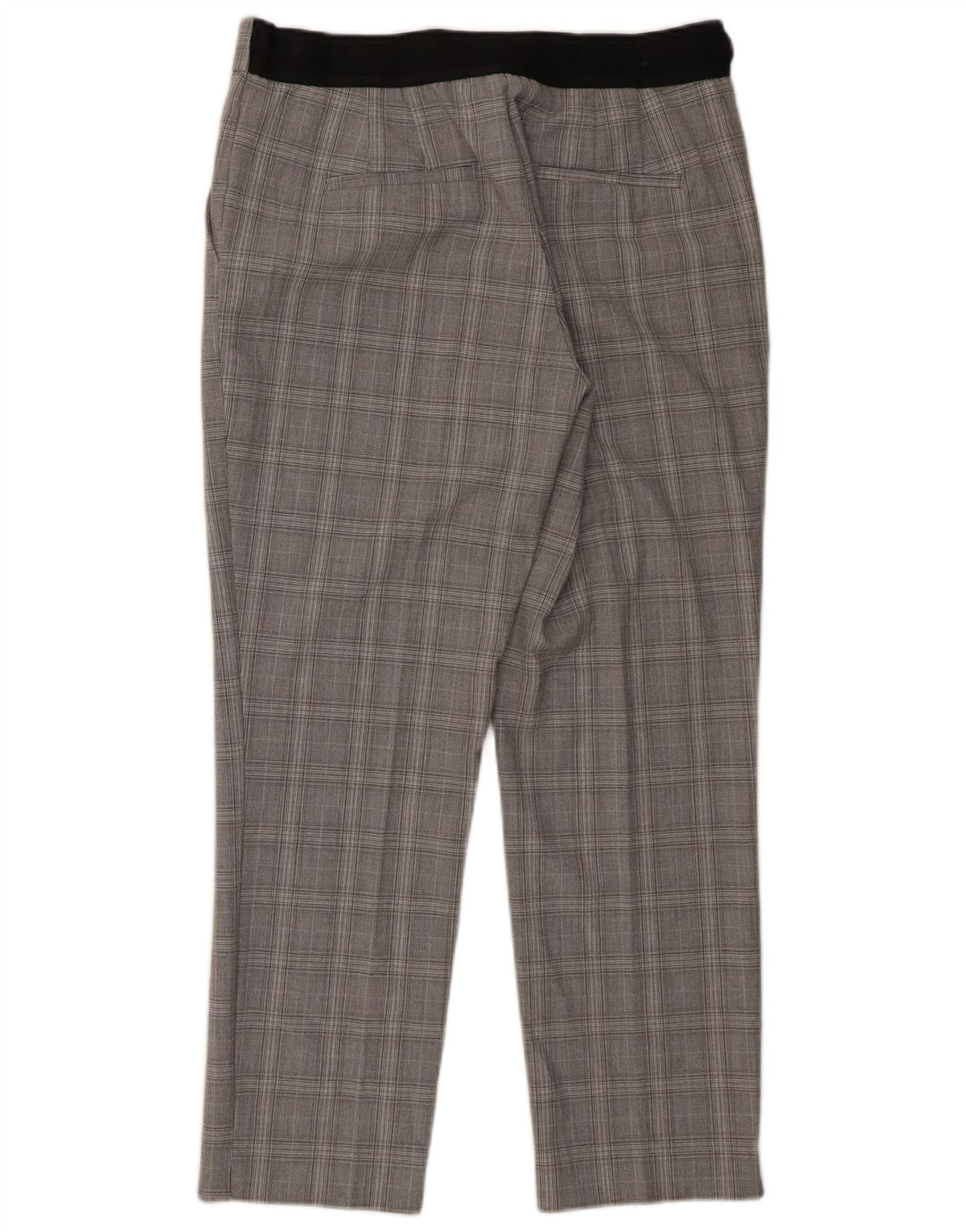 Zara Mujer Pantalón Chino Slim Grande W30 L27 Poliéster A Cuadros Gris