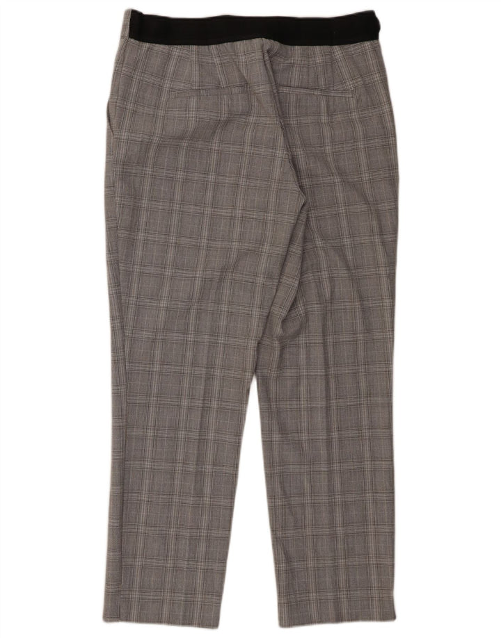 Zara Mujer Pantalón Chino Slim Grande W30 L27 Poliéster A Cuadros Gris