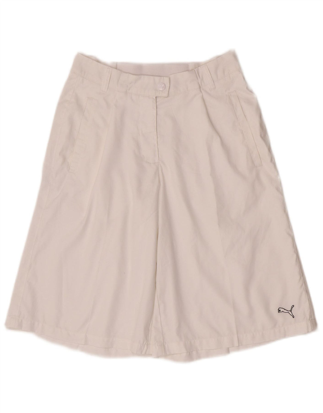Puma Bermudas holgadas para mujer UK 10 Small W27 Poliéster blanco