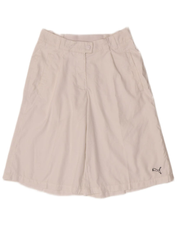 Puma Bermudas holgadas para mujer UK 10 Small W27 Poliéster blanco