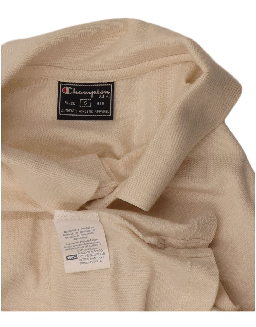 Champion Polo Para Hombre Pequeño De Algodón Blanco Roto