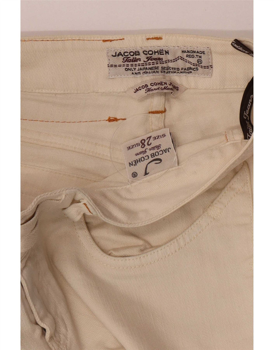 Jacob Cohen Vaqueros ajustados para mujer W28 L30 Algodón beige