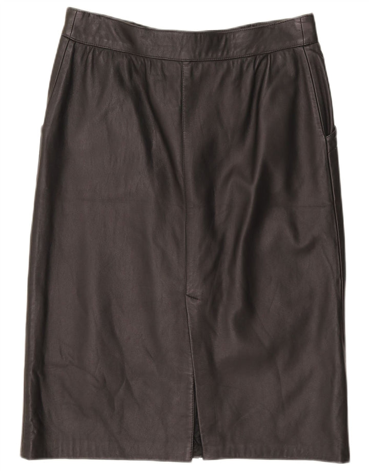 Falda de cuero vintage para mujer W33 grande negro