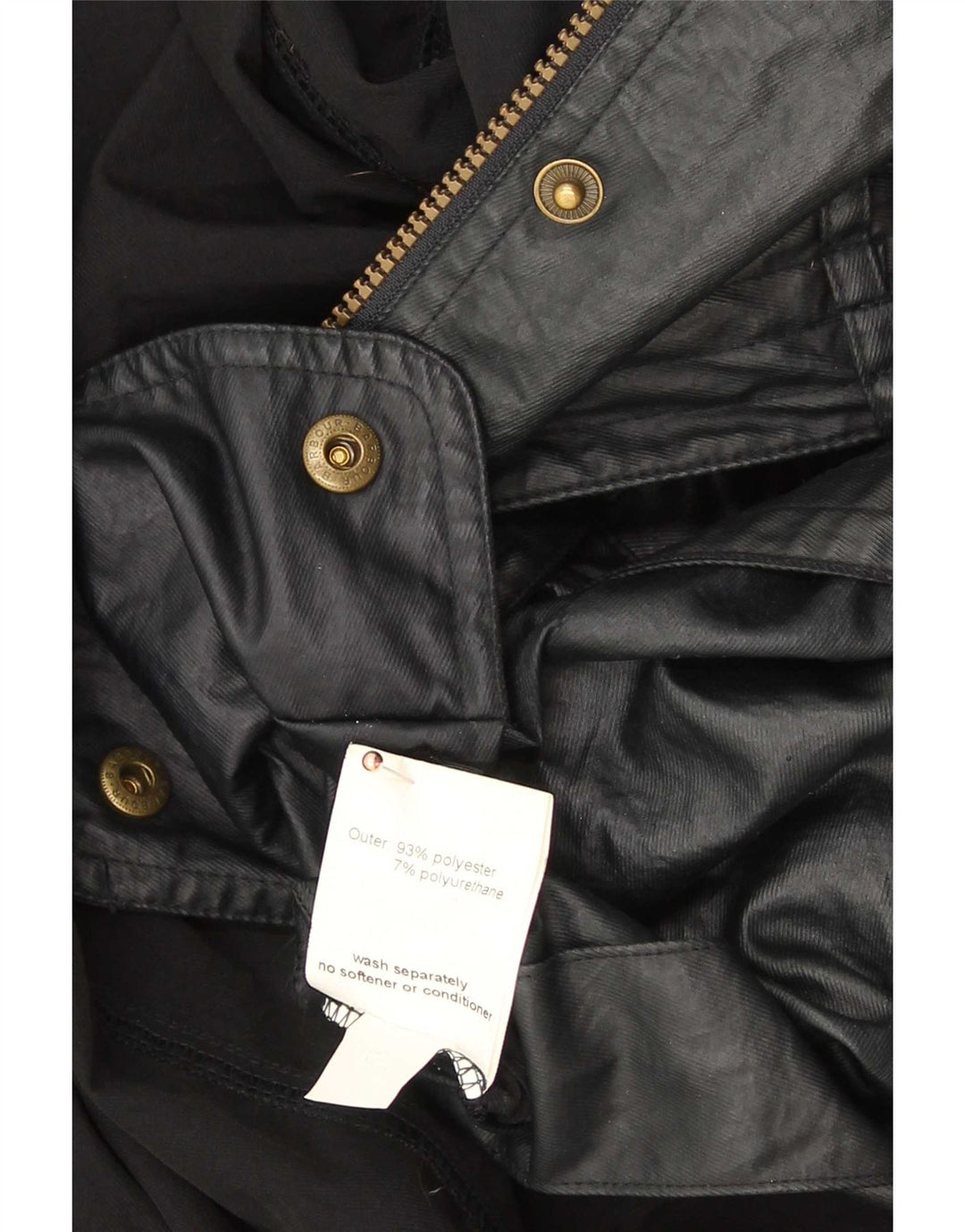 Barbour Chaqueta militar de piel sintética para mujer UK 44 Grande Poliéster negro