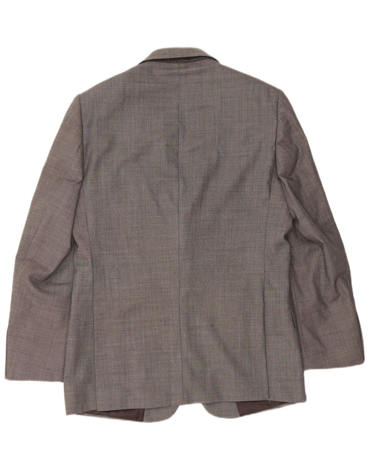 JAEGER Mens 2 Button Blazer Jacket UK 40 Large Grey Wool