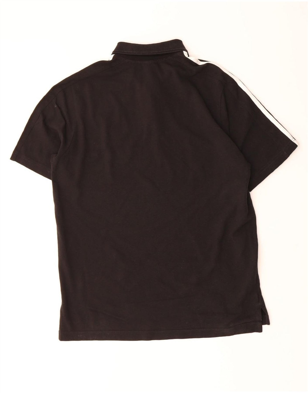 ADIDAS Mens Polo Shirt Medium Black Cotton